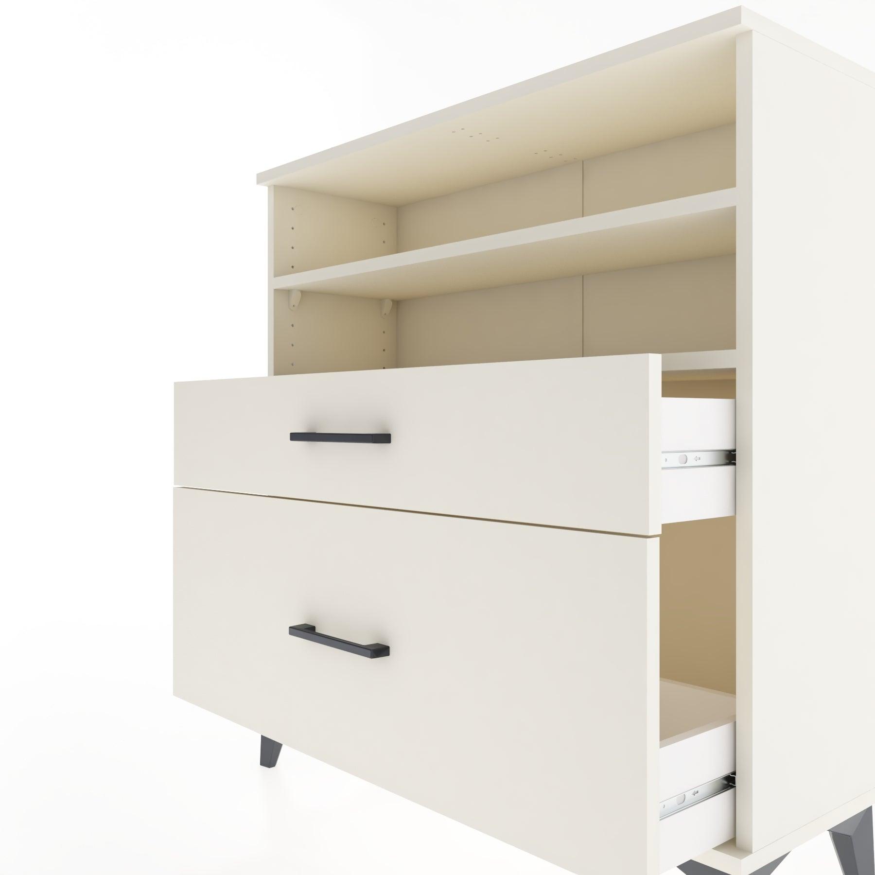 Woodntry Modular Dresser Moonstone 88x30x84 cm with Drawers and Shelves CR21-1