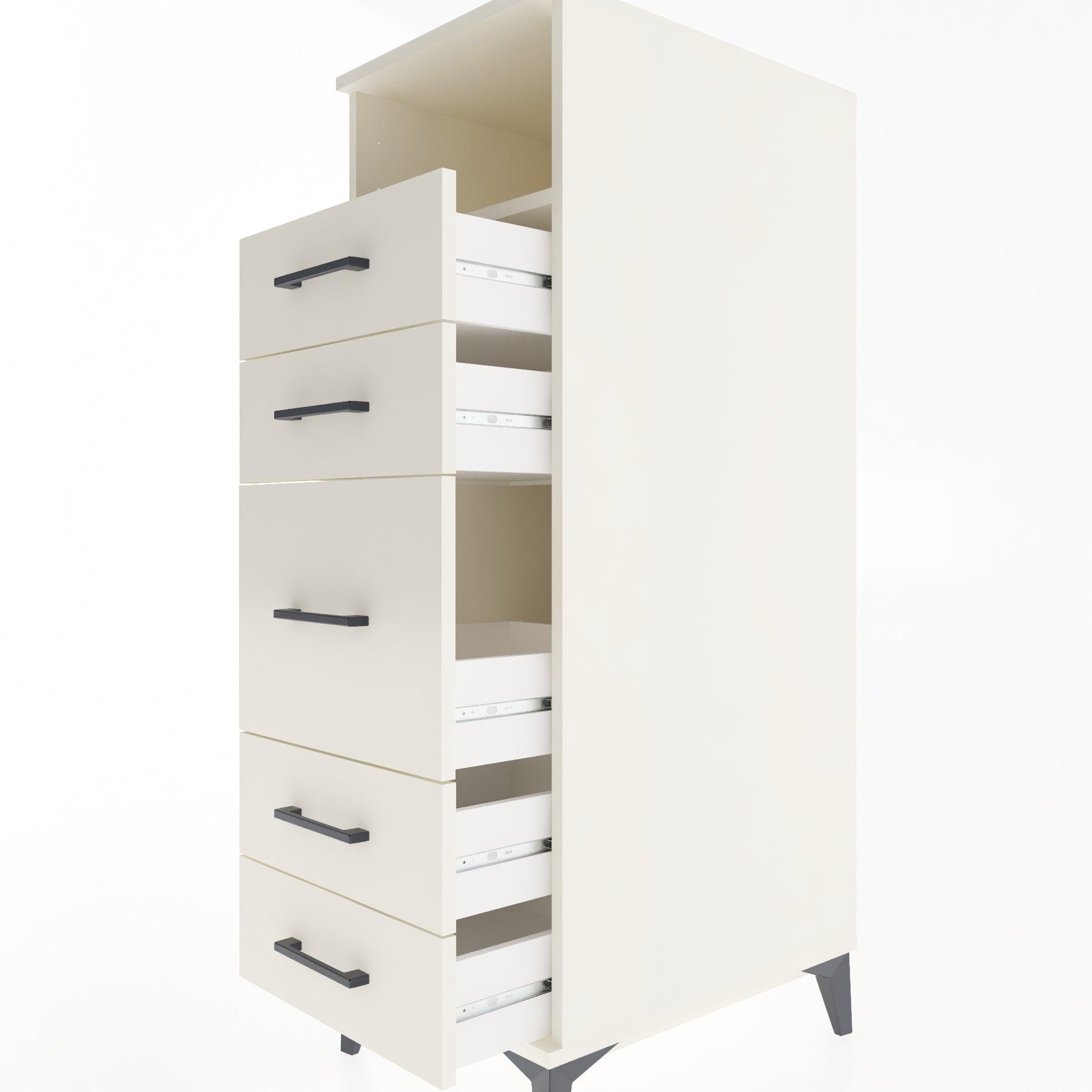 Woodntry Modular Cabinet Moonstone 44x30x122 cm with Drawers and Shelves CR21-1