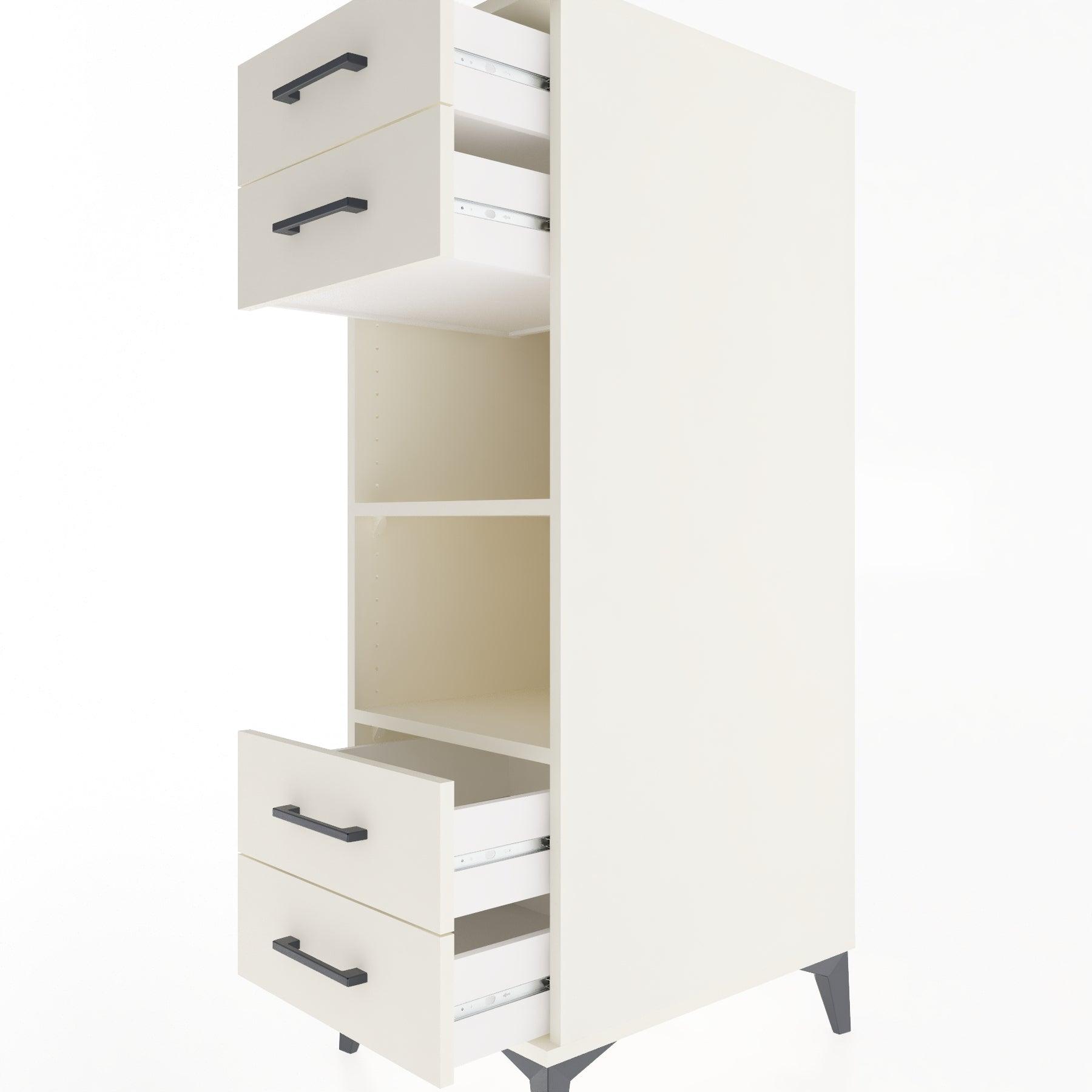 Woodntry Modular Cabinet Moonstone 44x59x122 cm with Drawers and Shelves CR121-1