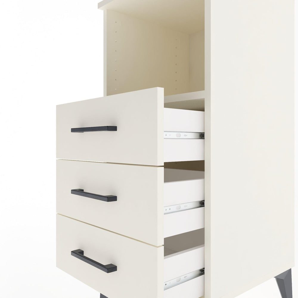 Woodntry Modular Nightstand Moonstone 44x44x84 cm with Drawer and Shelf CR21-1
