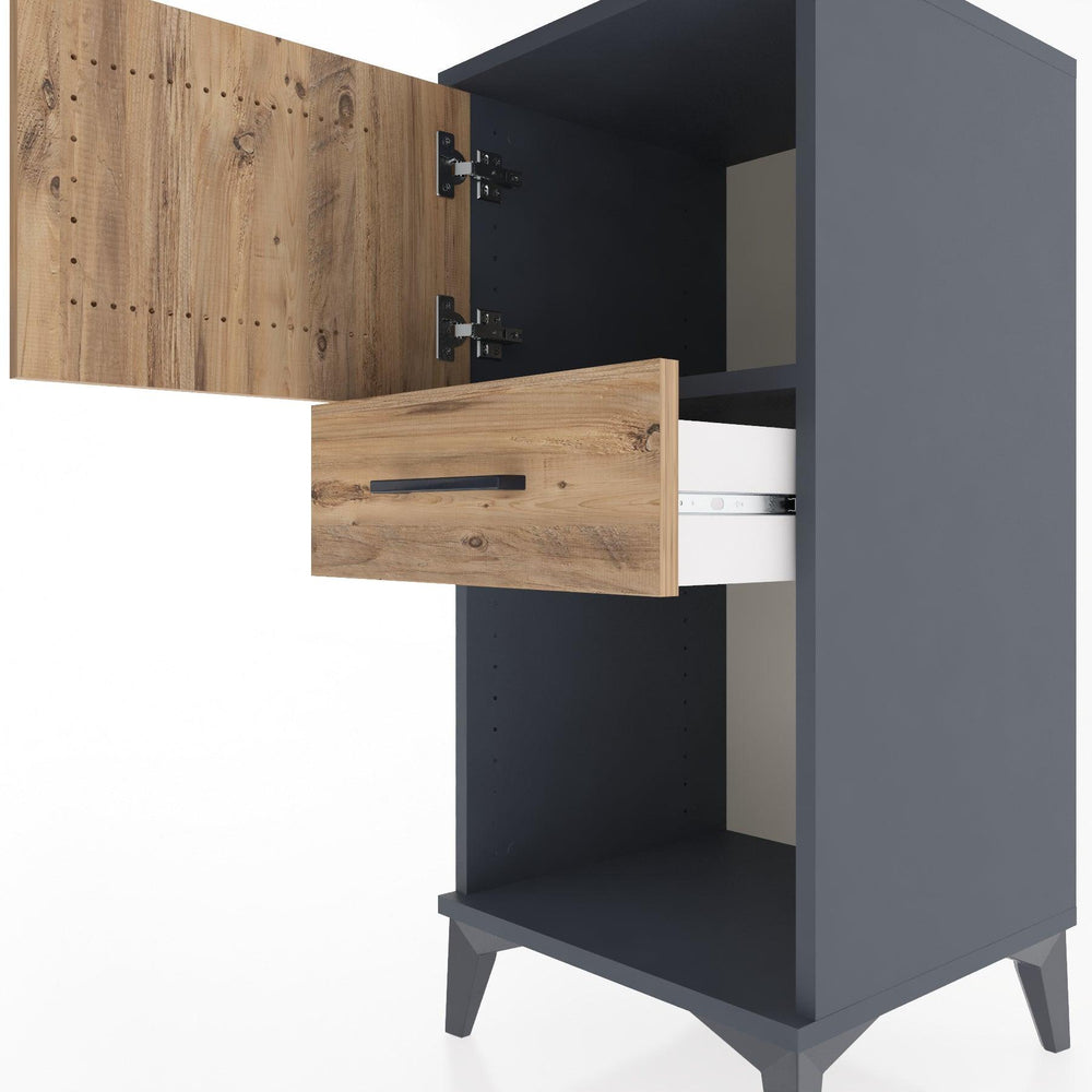 Woodntry Modular Nightstand Anthracite 44x44x84 cm Functional F43-2