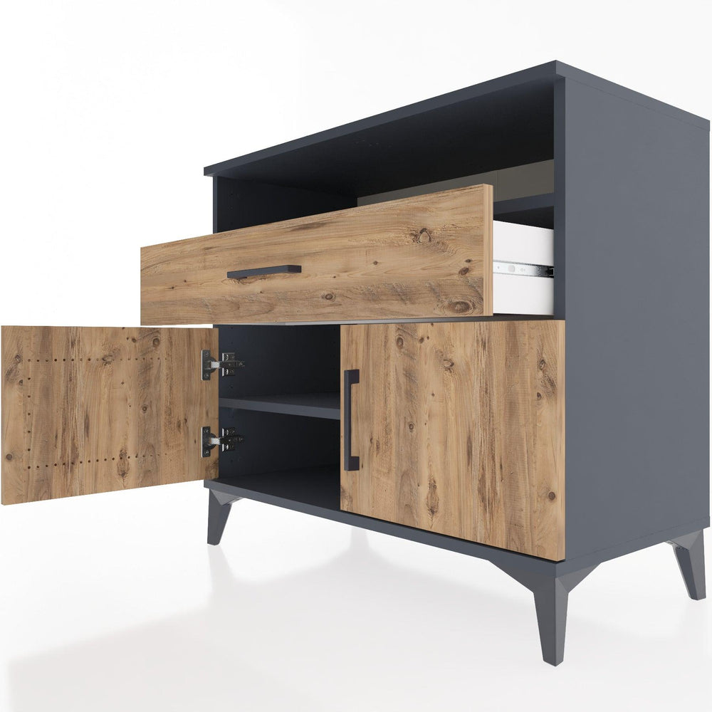 Woodntry Modüler Şifonyer Antrasit 88x44x68 cm Fonksiyonel F21-2