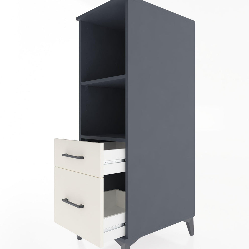 Woodntry Modular Cabinet Anthracite 44x30x122 cm with Drawers and Shelves CR71-2