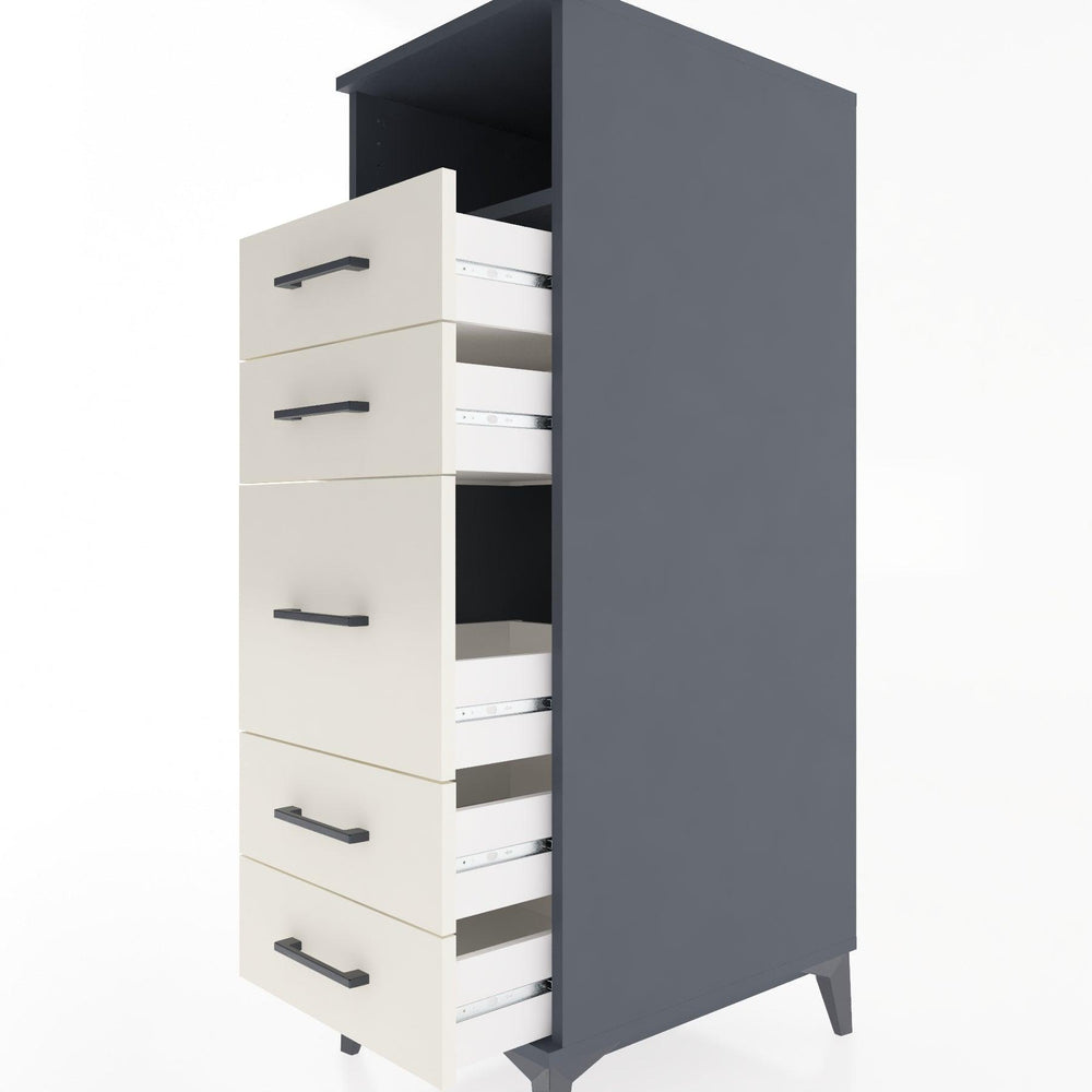 Woodntry Modular Cabinet Anthracite 44x30x122 cm with Drawers and Shelves CR21-2