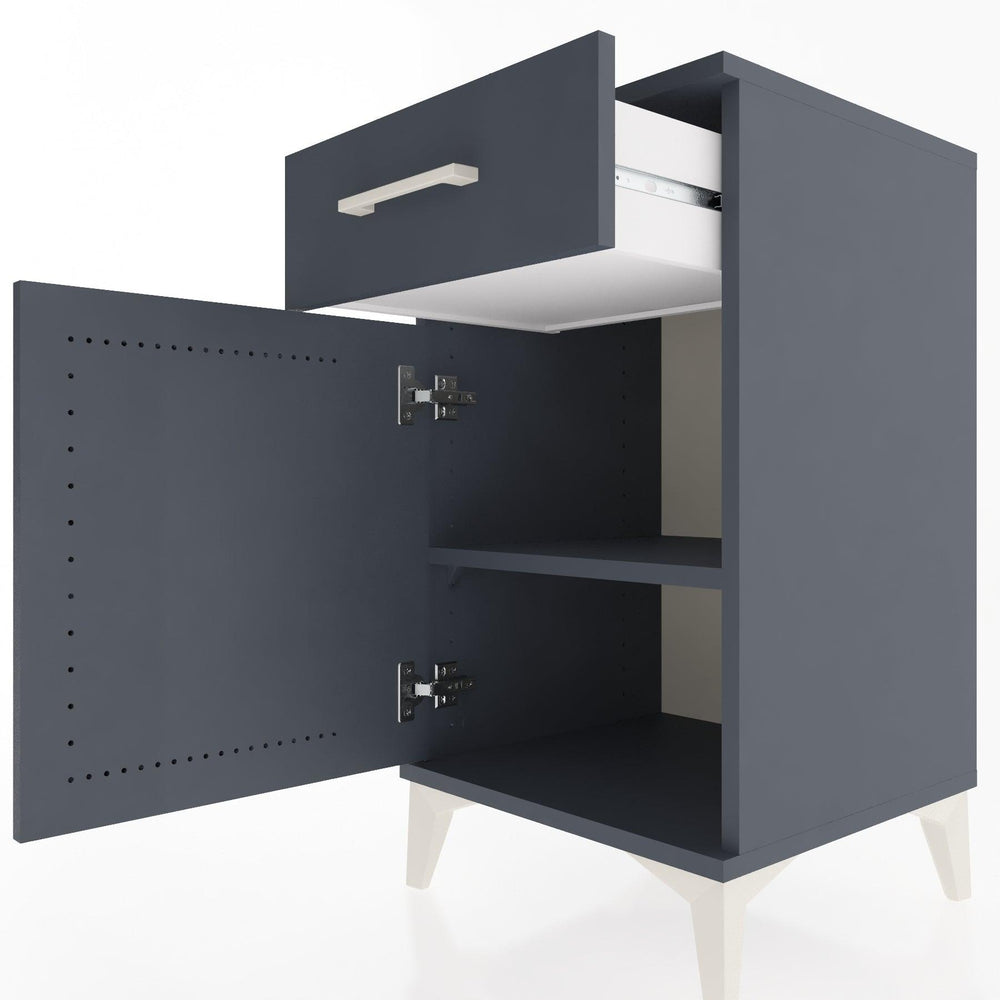 Woodntry Modular Nightstand Anthracite 44x44x68 cm with Cover and Drawer KC21-2