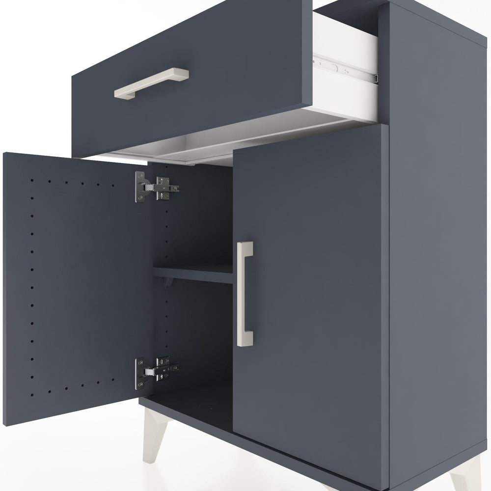 Woodntry Modüler Komodin Antrasit 60x30x68 cm Kapaklı ve Çekmeceli KC21-2