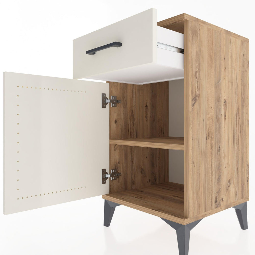 Woodntry Modular Nightstand Pine 44x44x68 cm with Cover and Drawer KC21-3