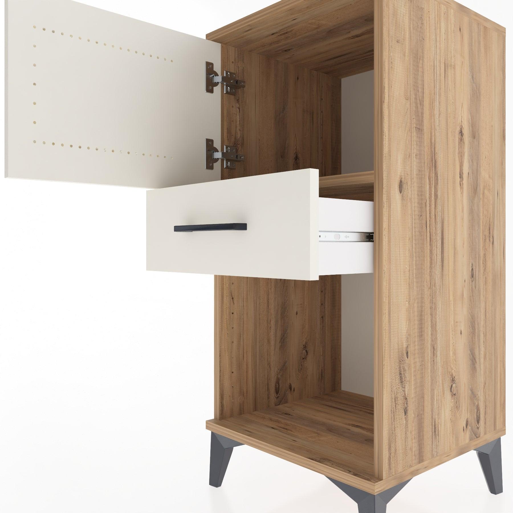 Woodntry Modular Nightstand Pine 44x44x84 cm Functional F43-3