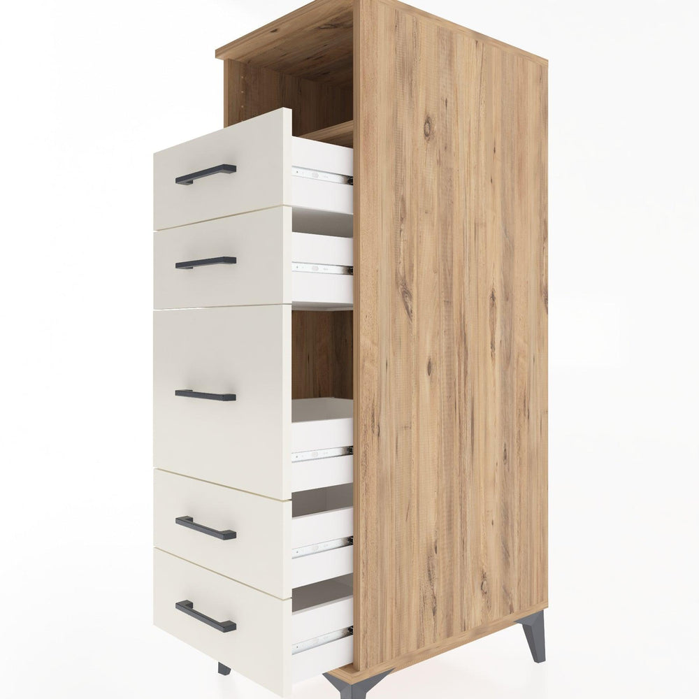Woodntry Modular Cabinet Pine 44x30x122 cm with Drawers and Shelves CR21-3