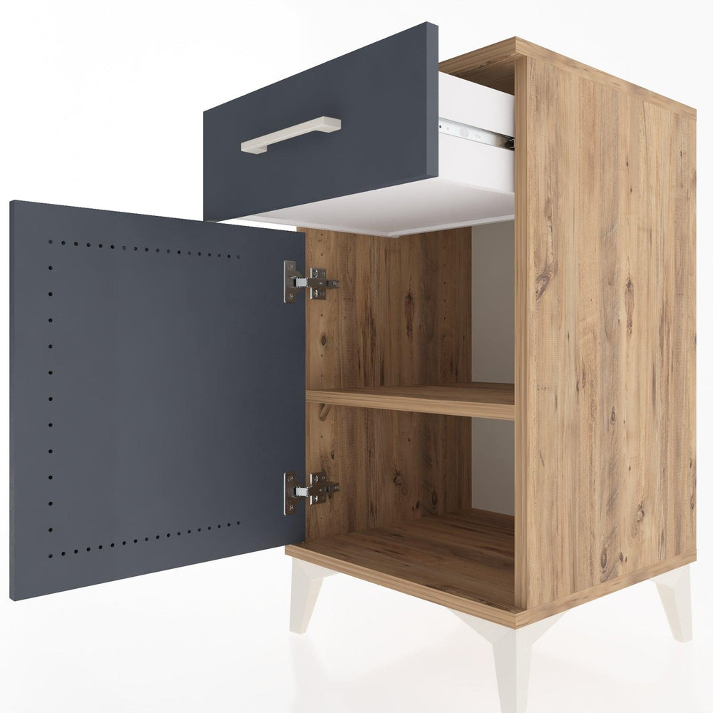 Woodntry Modular Nightstand Pine 44x44x68 cm with Cover and Drawer KC21-3