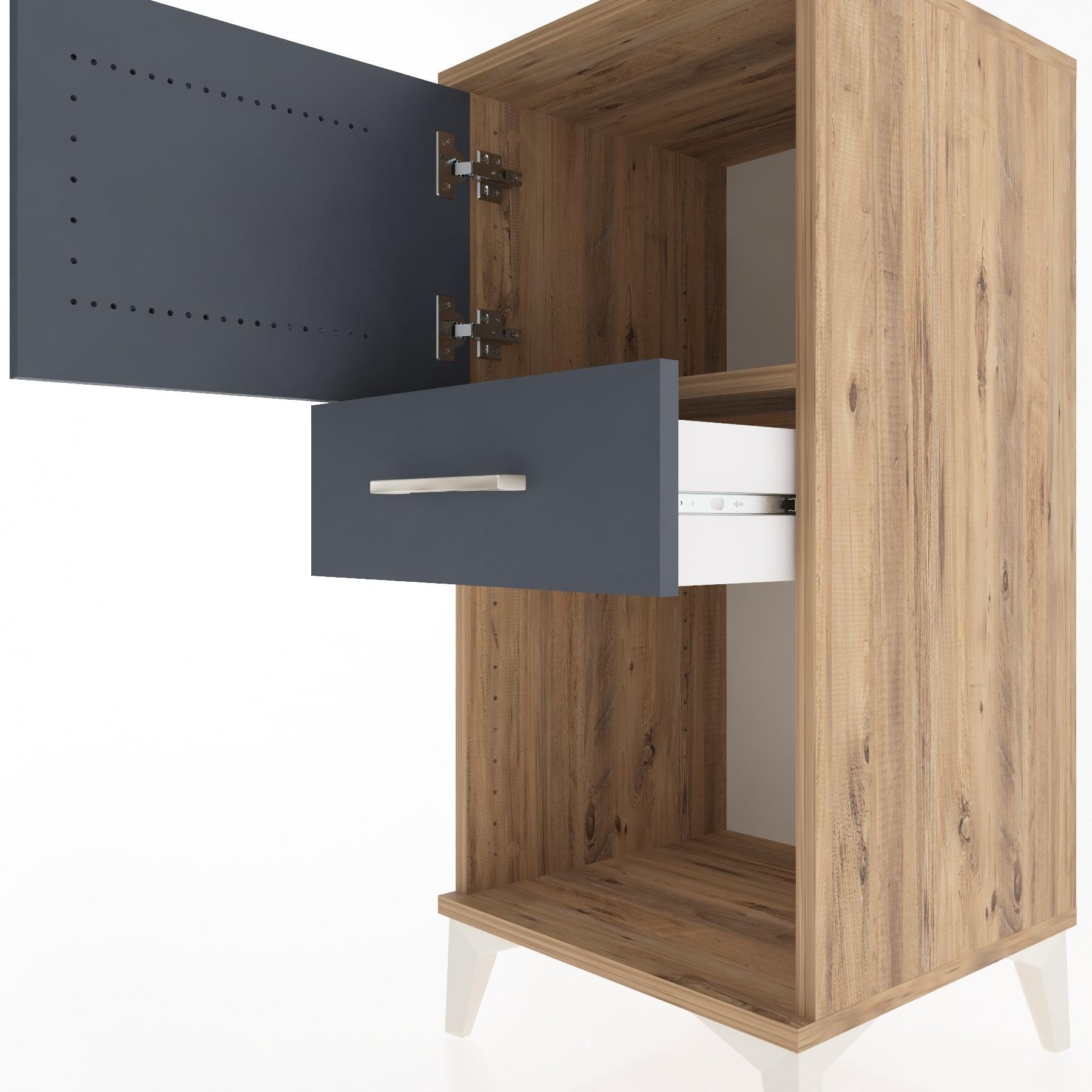 Woodntry Modular Nightstand Pine 44x44x84 cm Functional F43-3