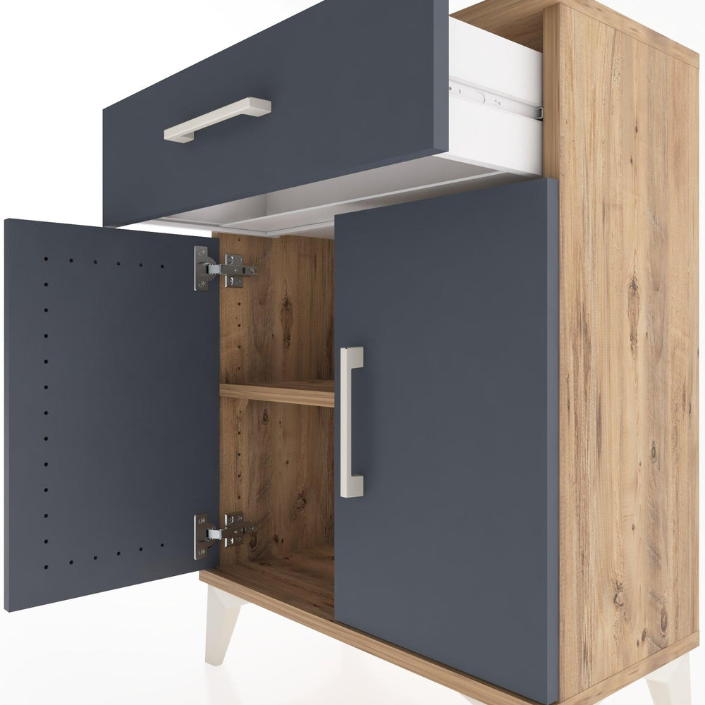 Woodntry Modular Nightstand Pine 60x30x68 cm with Cover and Drawer KC21-3