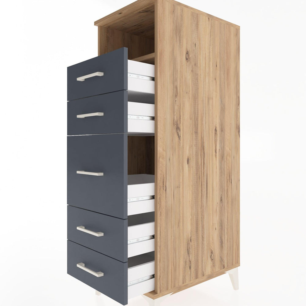 Woodntry Modular Cabinet Pine 44x30x122 cm with Drawers and Shelves CR21-3