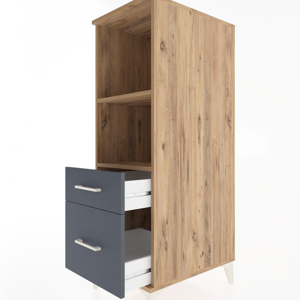 Woodntry Modular Cabinet Pine 44x30x122 cm with Drawers and Shelves CR71-3