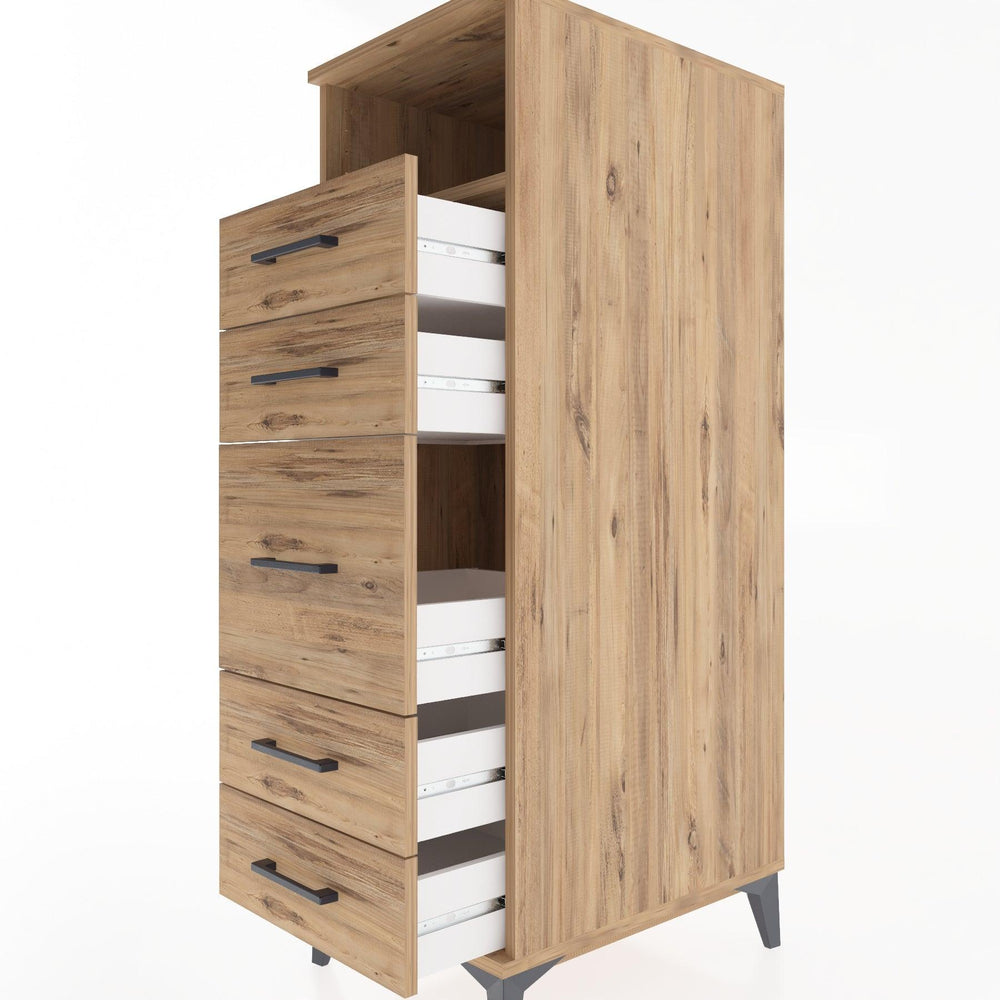 Woodntry Modular Cabinet Pine 44x30x122 cm with Drawers and Shelves CR21-3