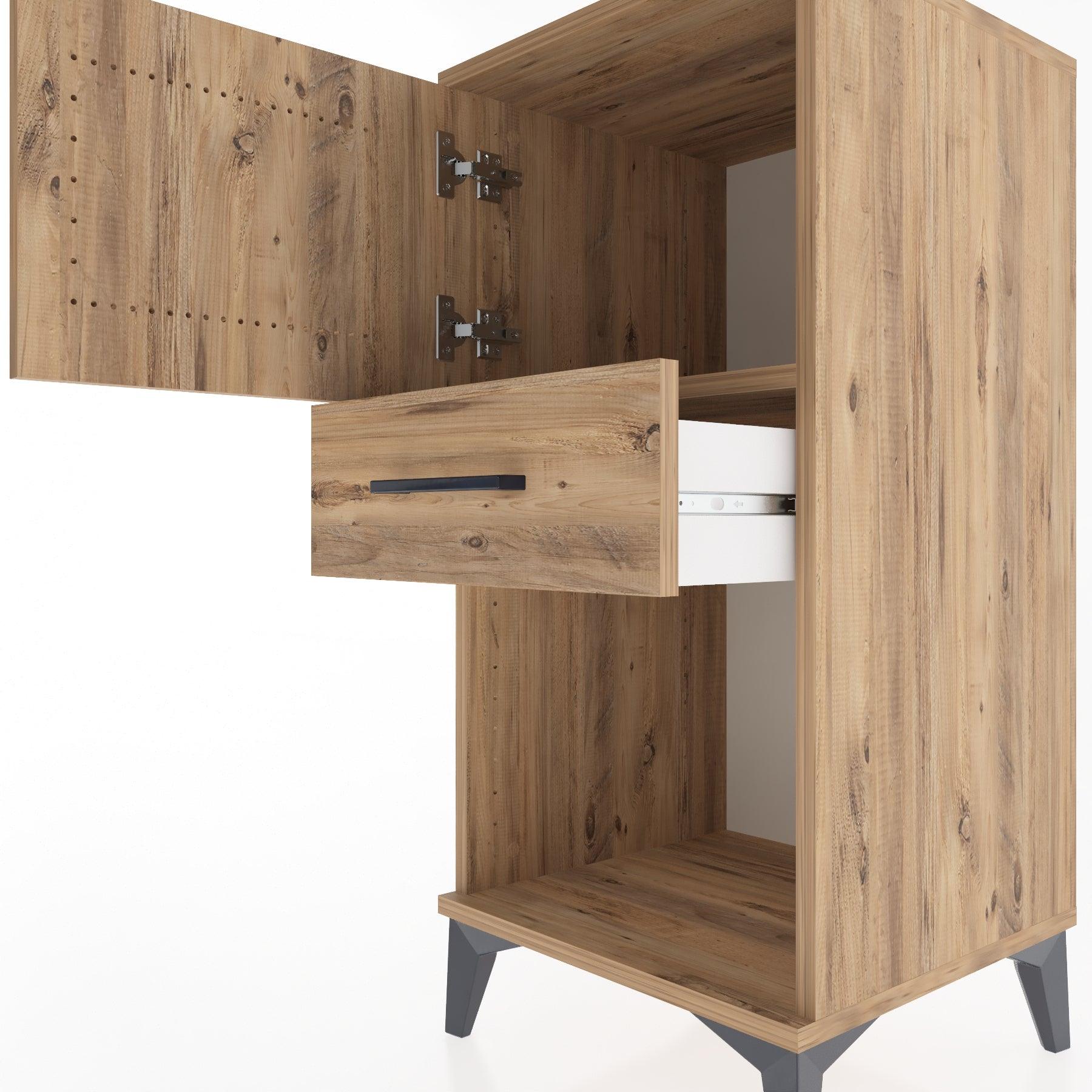 Woodntry Modular Nightstand Pine 44x44x84 cm Functional F43-3