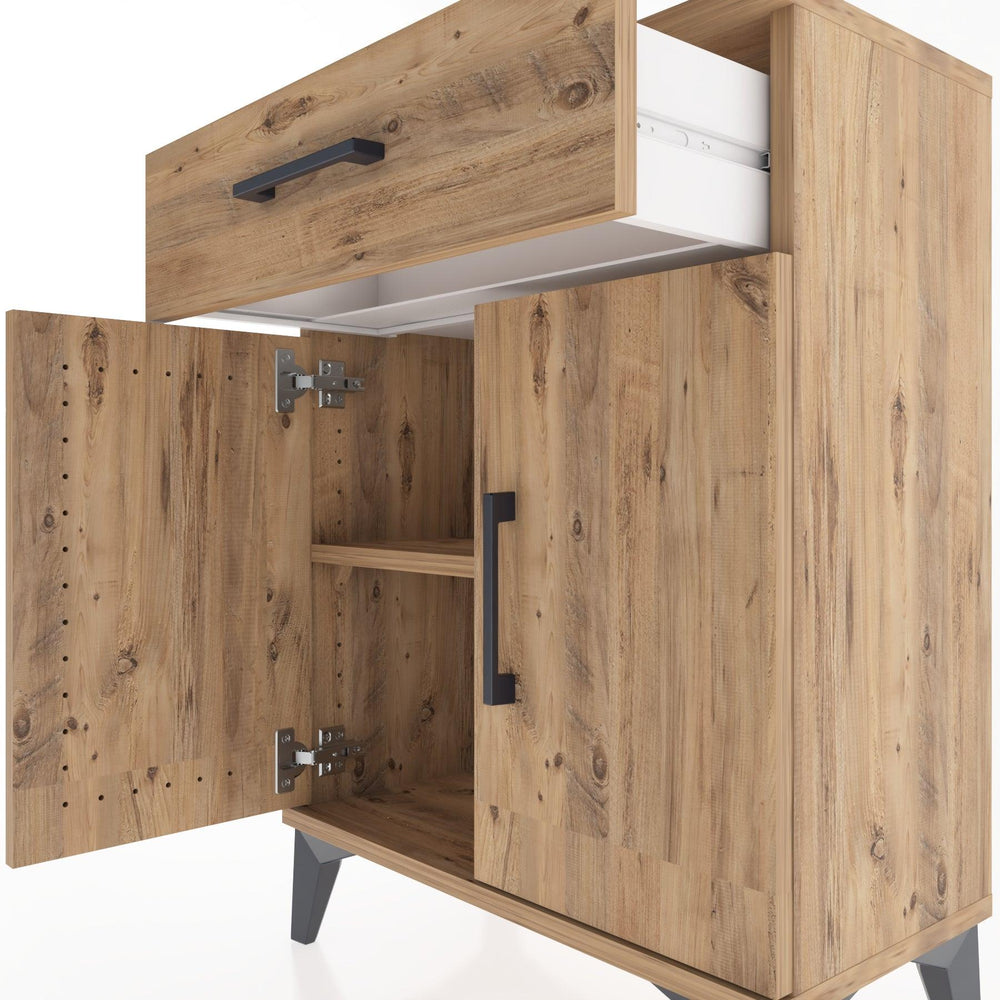 Woodntry Modular Nightstand Pine 60x30x68 cm with Cover and Drawer KC21-3