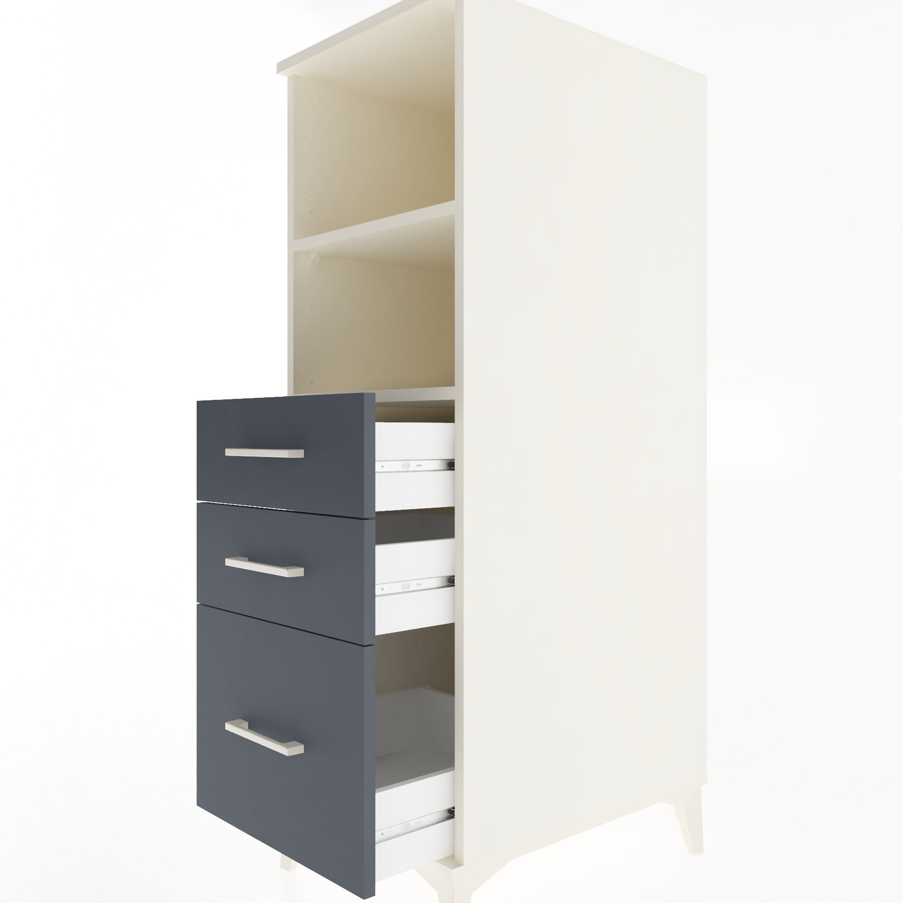 Woodntry Modüler Dolap Aytaşı 44x59x122 cm Çekmeceli ve Raflı CR72-1