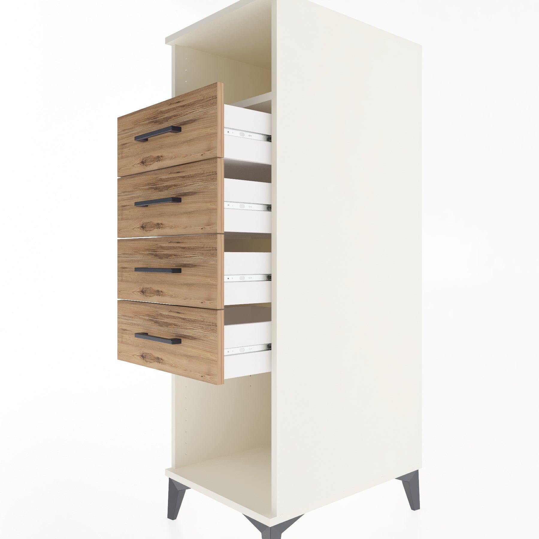 Woodntry Modular Cabinet Moonstone 44x30x122 cm with Drawers and Shelves CR122-1