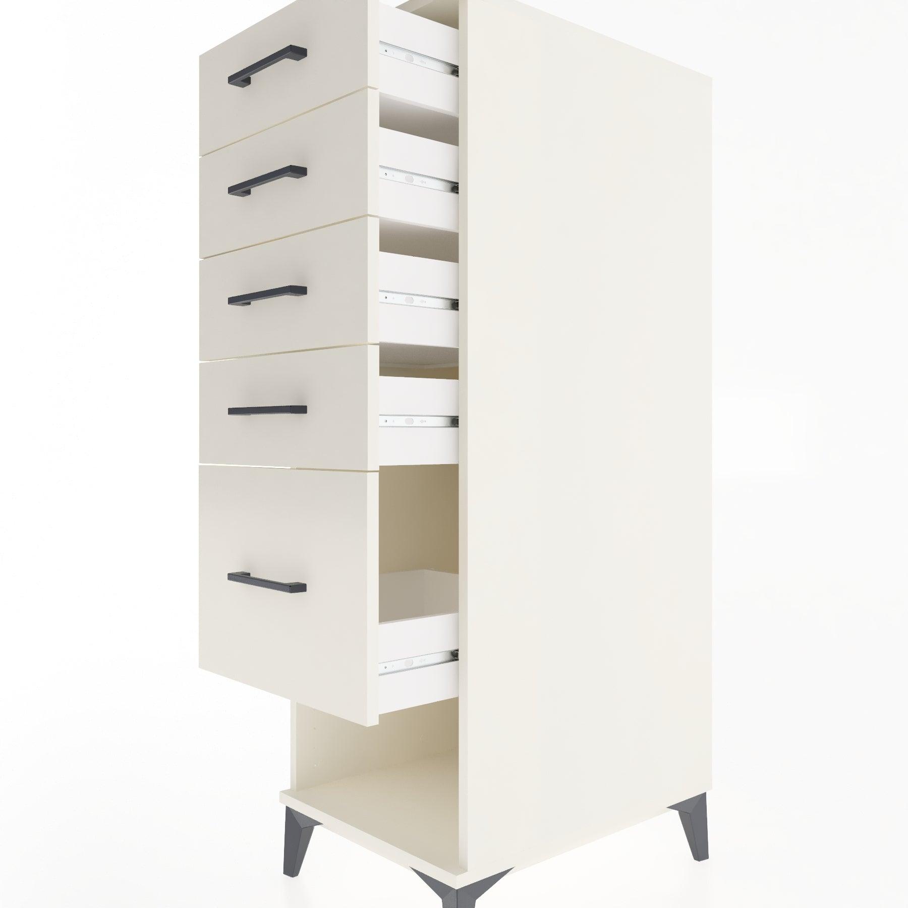 Woodntry Modular Cabinet Moonstone 44x30x122 cm with Drawers and Shelves CR22-1