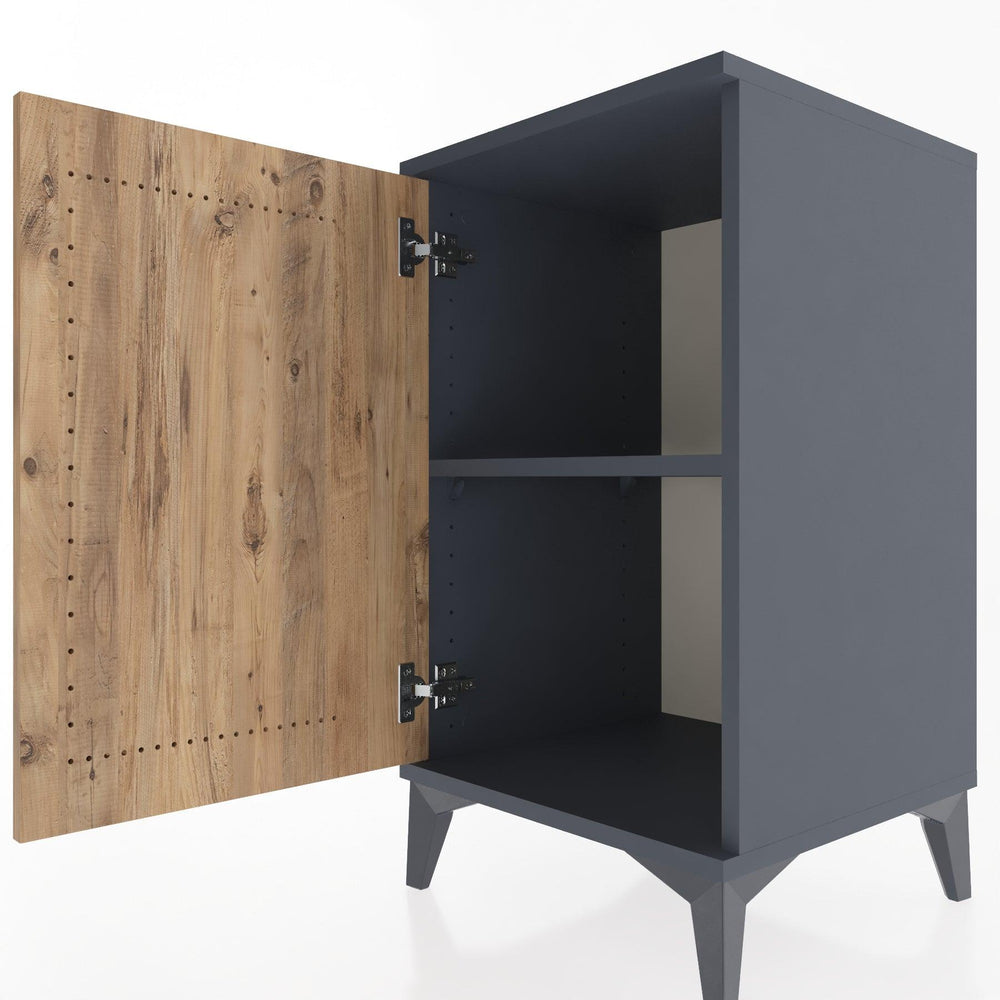 Woodntry Modular Nightstand Anthracite 44x44x68 cm with Lid K22-2