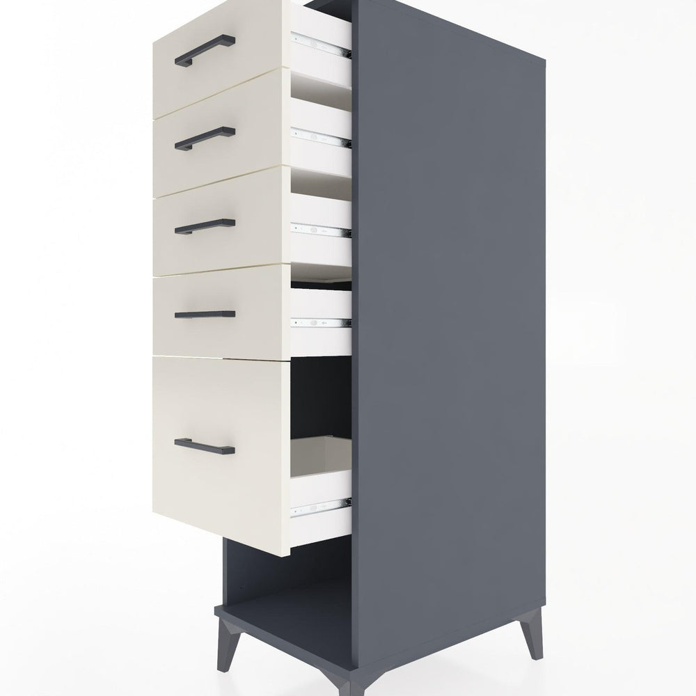 Woodntry Modular Cabinet Anthracite 44x30x122 cm with Drawers and Shelves CR22-2