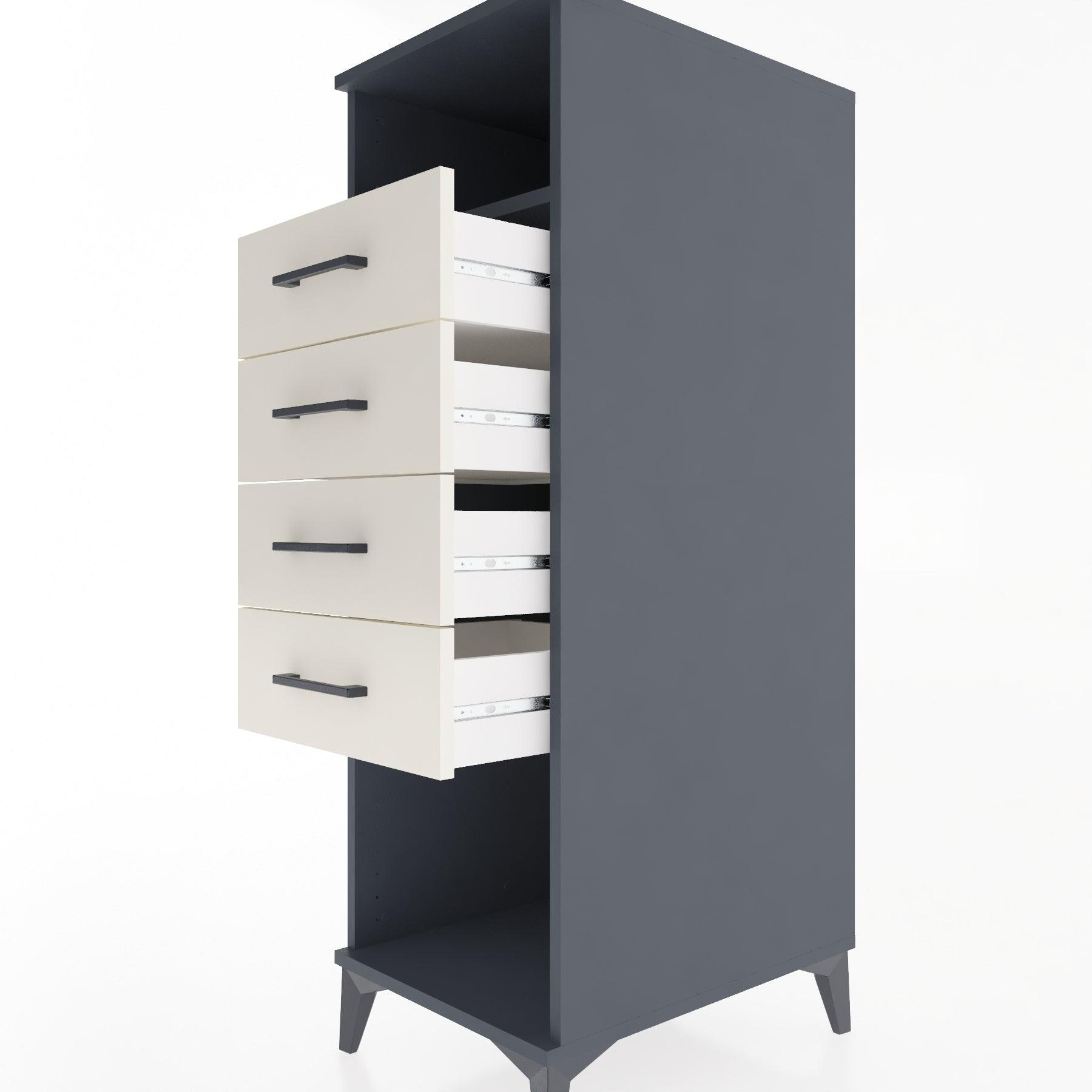 Woodntry Modular Cabinet Anthracite 44x30x122 cm with Drawers and Shelves CR122-2