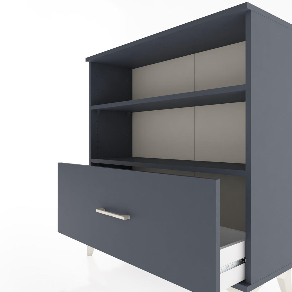 Woodntry Modüler Şifonyer Antrasit 88x30x84 cm Çekmeceli ve Raflı CR22-2