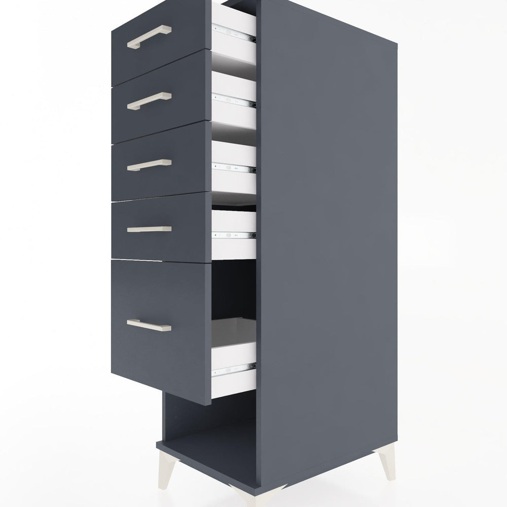 Woodntry Modular Cabinet Anthracite 44x30x122 cm with Drawers and Shelves CR22-2