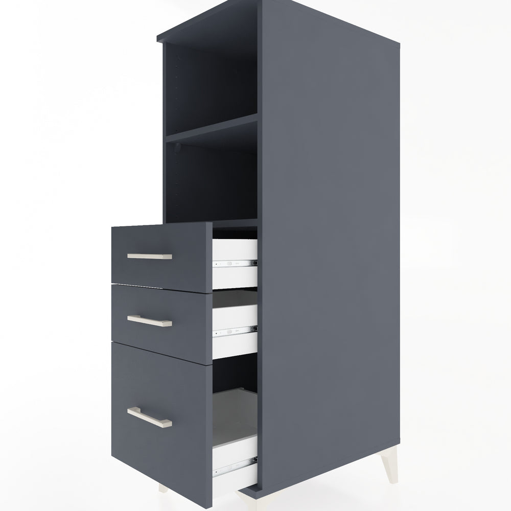 Woodntry Modular Cabinet Anthracite 44x59x122 cm with Drawers and Shelves CR72-2