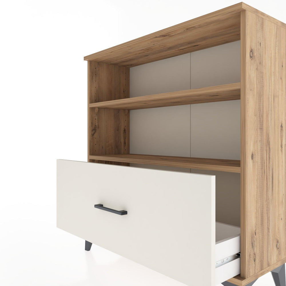 Woodntry Modüler Şifonyer Çam 88x30x84 cm Çekmeceli ve Raflı CR22-3