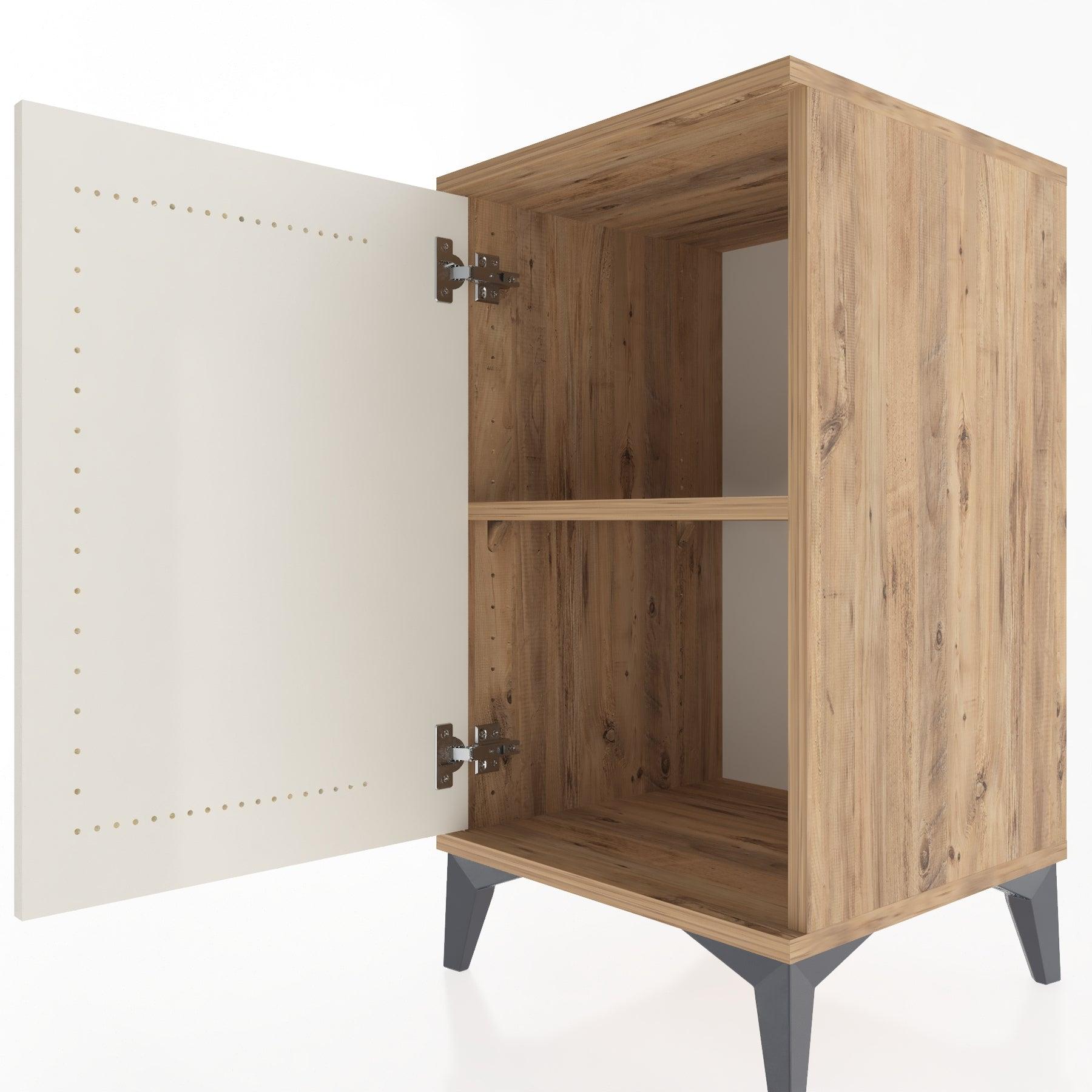 Woodntry Modular Nightstand Pine 44x44x68 cm With Cover K22-3