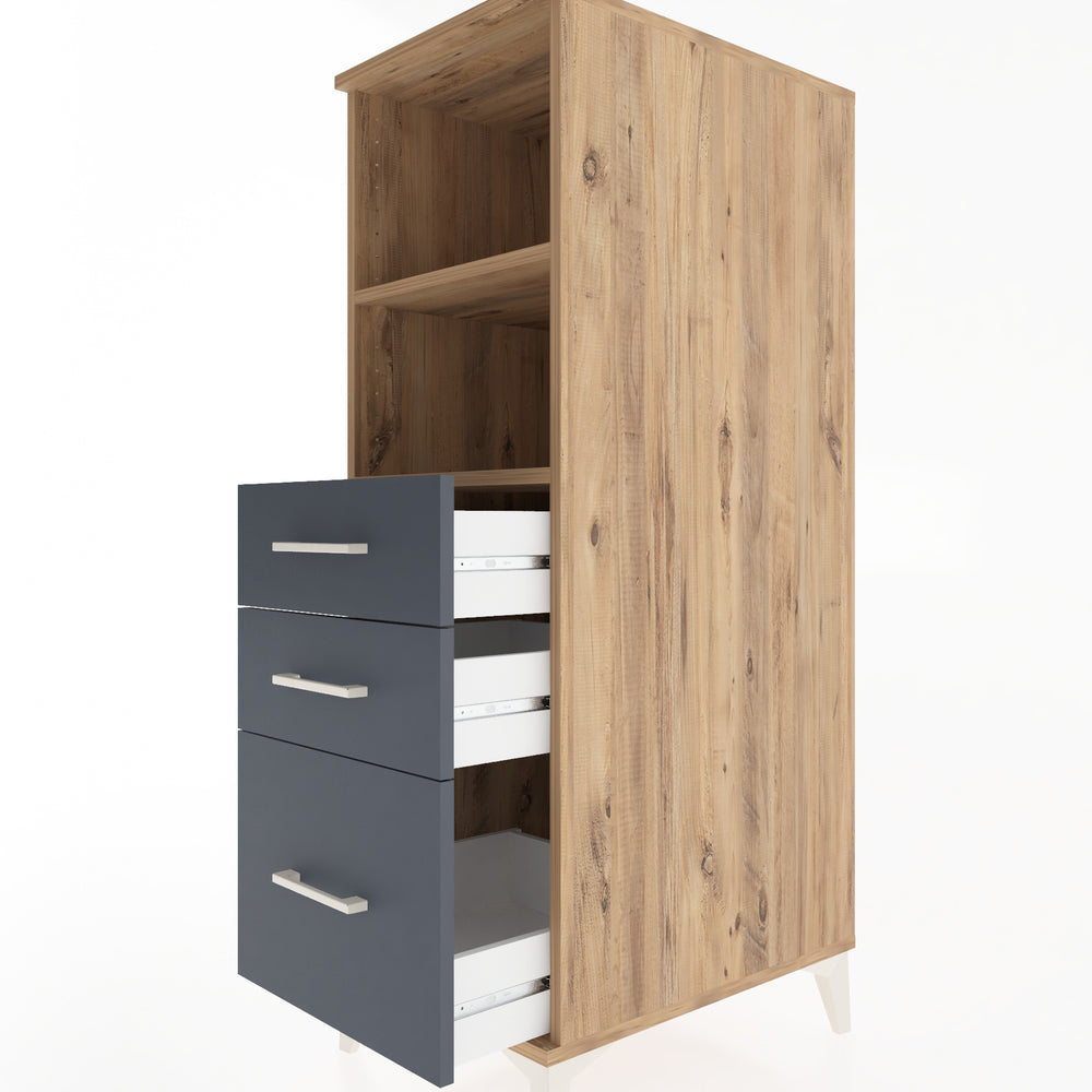 Woodntry Modular Cabinet Pine 44x59x122 cm with Drawers and Shelves CR72-3