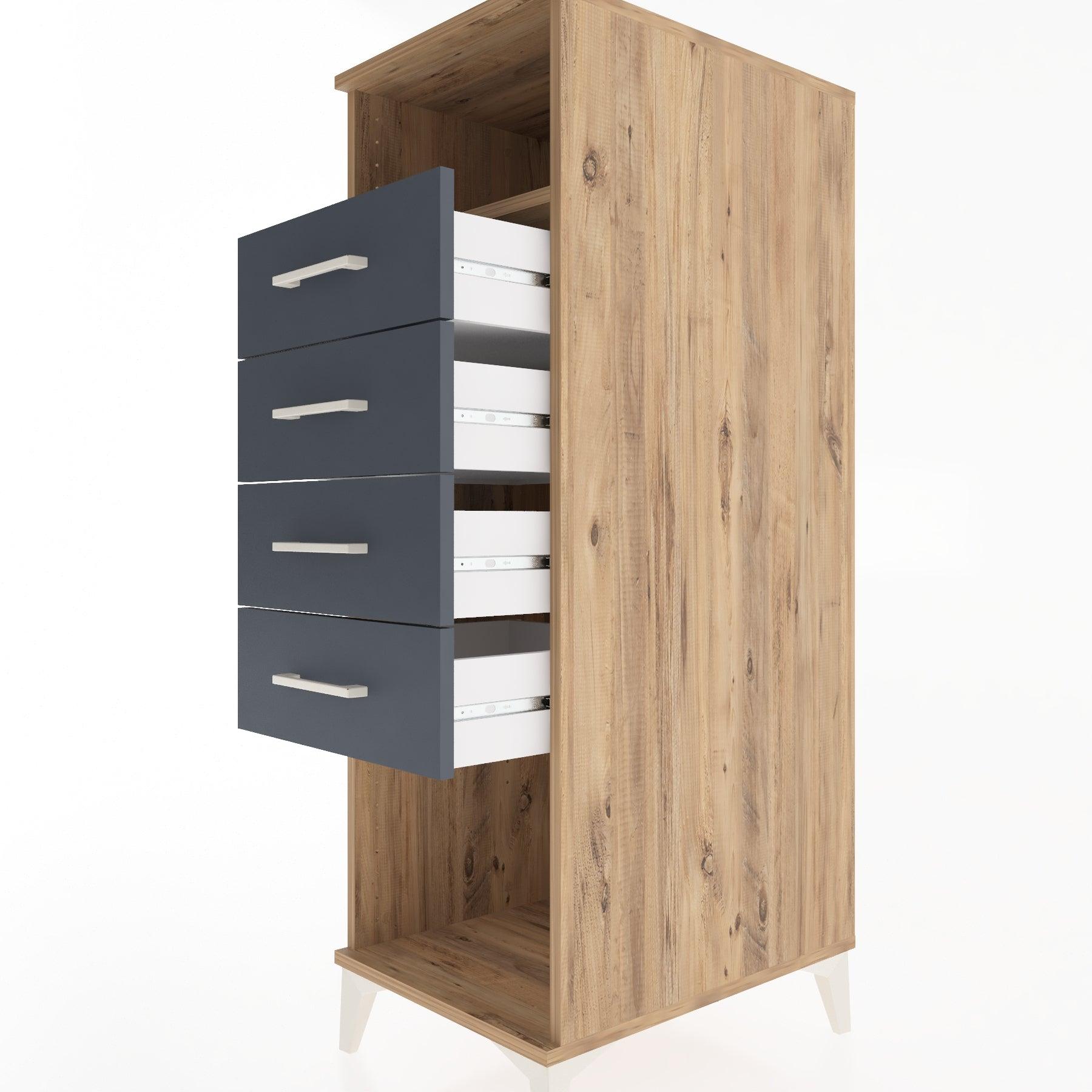 Woodntry Modular Cabinet Pine 44x59x122 cm with Drawers and Shelves CR122-3