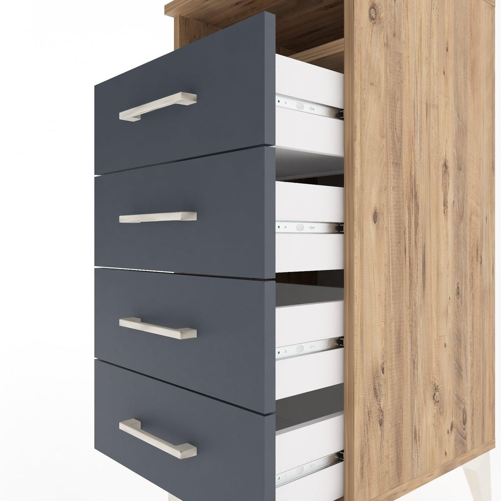 Woodntry Modular Nightstand Pine 44x44x84 cm with Drawers and Shelves CR22-3