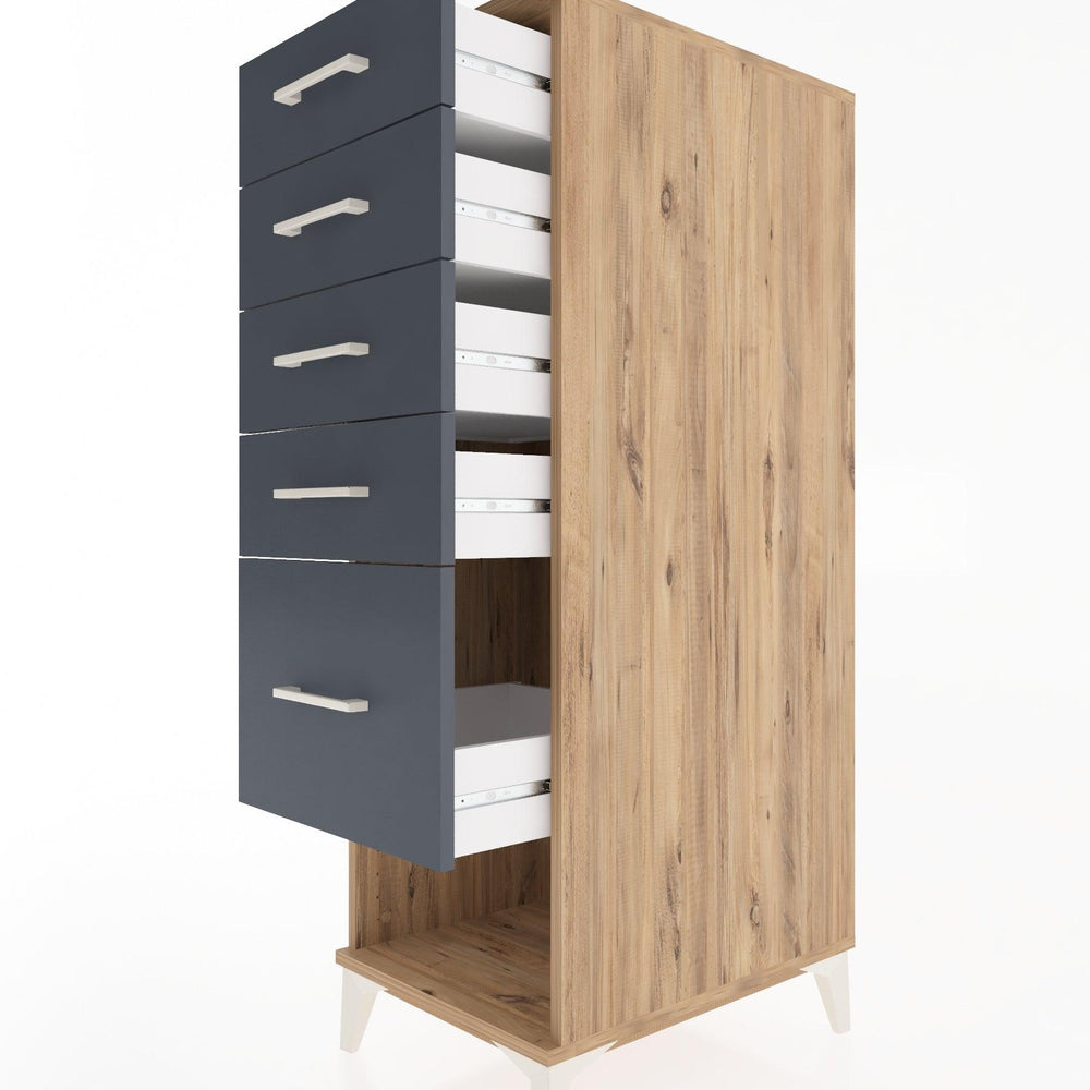 Woodntry Modular Cabinet Pine 44x30x122 cm with Drawers and Shelves CR22-3