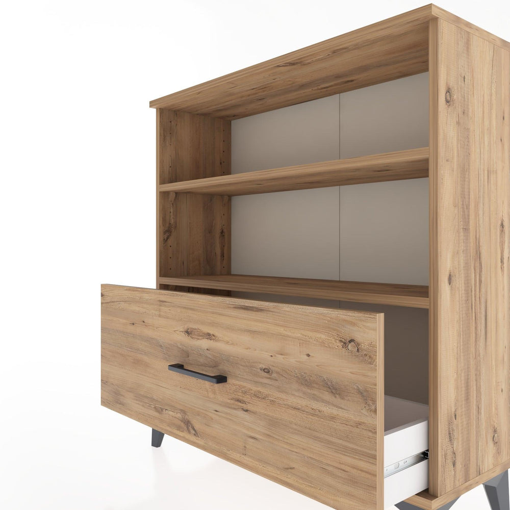 Woodntry Modüler Şifonyer Çam 88x30x84 cm Çekmeceli ve Raflı CR22-3