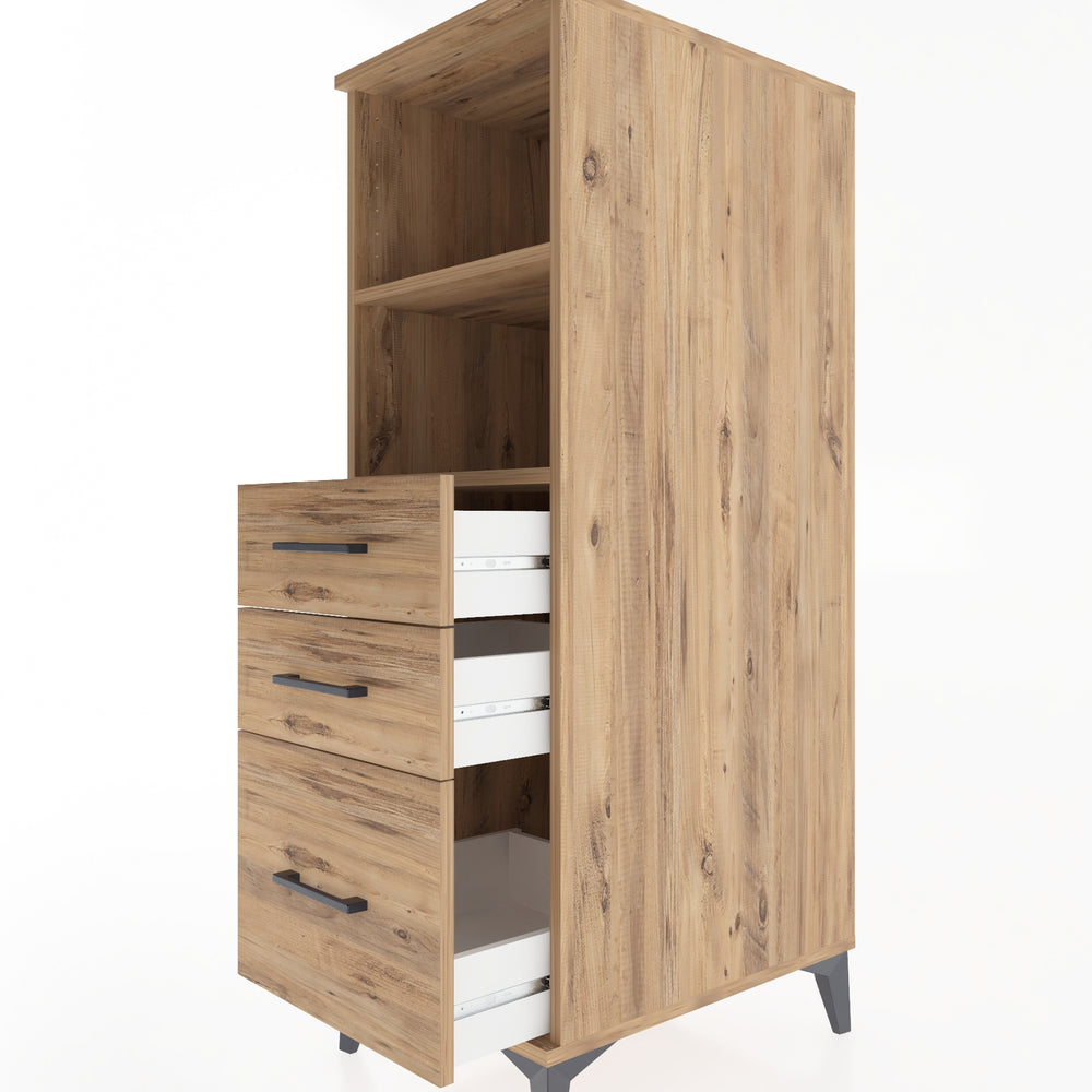 Woodntry Modular Cabinet Pine 44x59x122 cm with Drawers and Shelves CR72-3