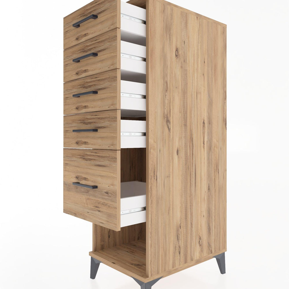Woodntry Modular Cabinet Pine 44x30x122 cm with Drawers and Shelves CR22-3