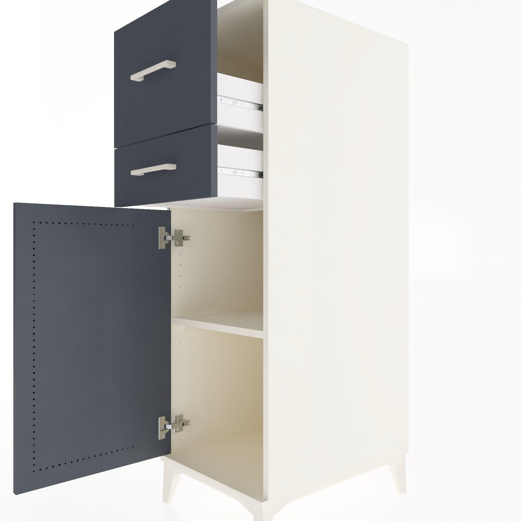 Woodntry Modular Cabinet Moonstone 44x59x122 cm with Doors and Drawers KC123-1