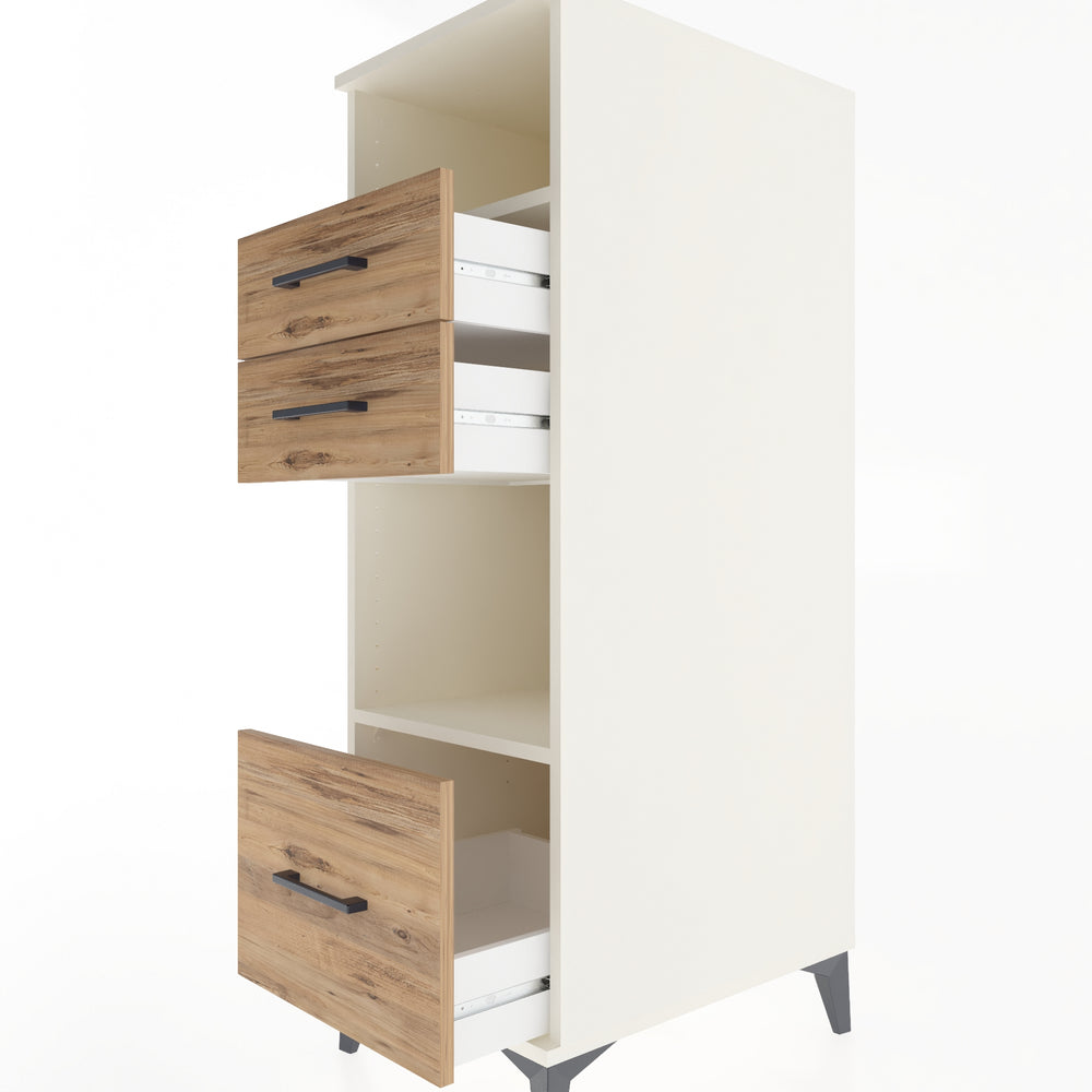 Woodntry Modular Cabinet Moonstone 44x59x122 cm with Drawers and Shelves CR73-1