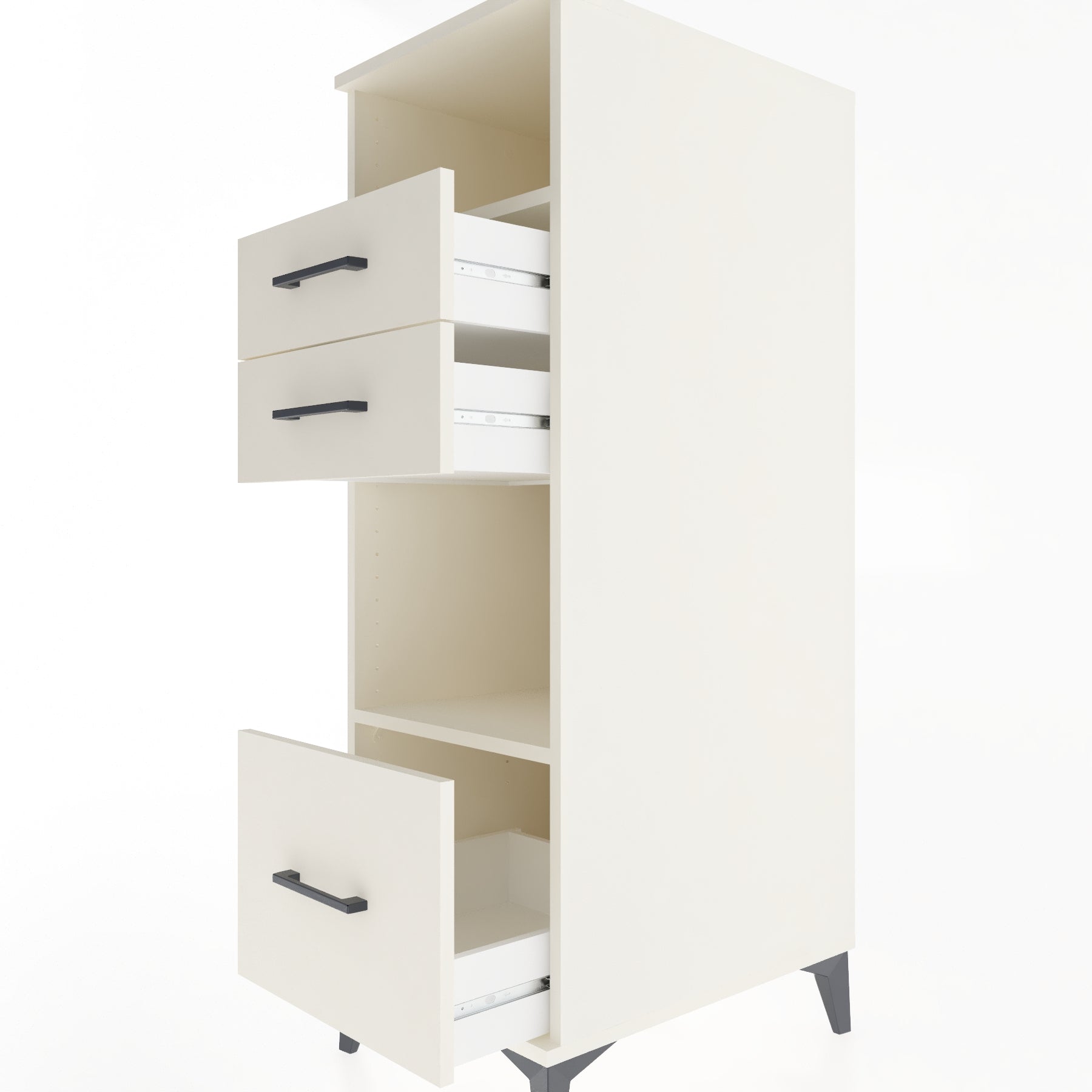Woodntry Modüler Dolap Aytaşı 44x59x122 cm Çekmeceli ve Raflı CR73-1
