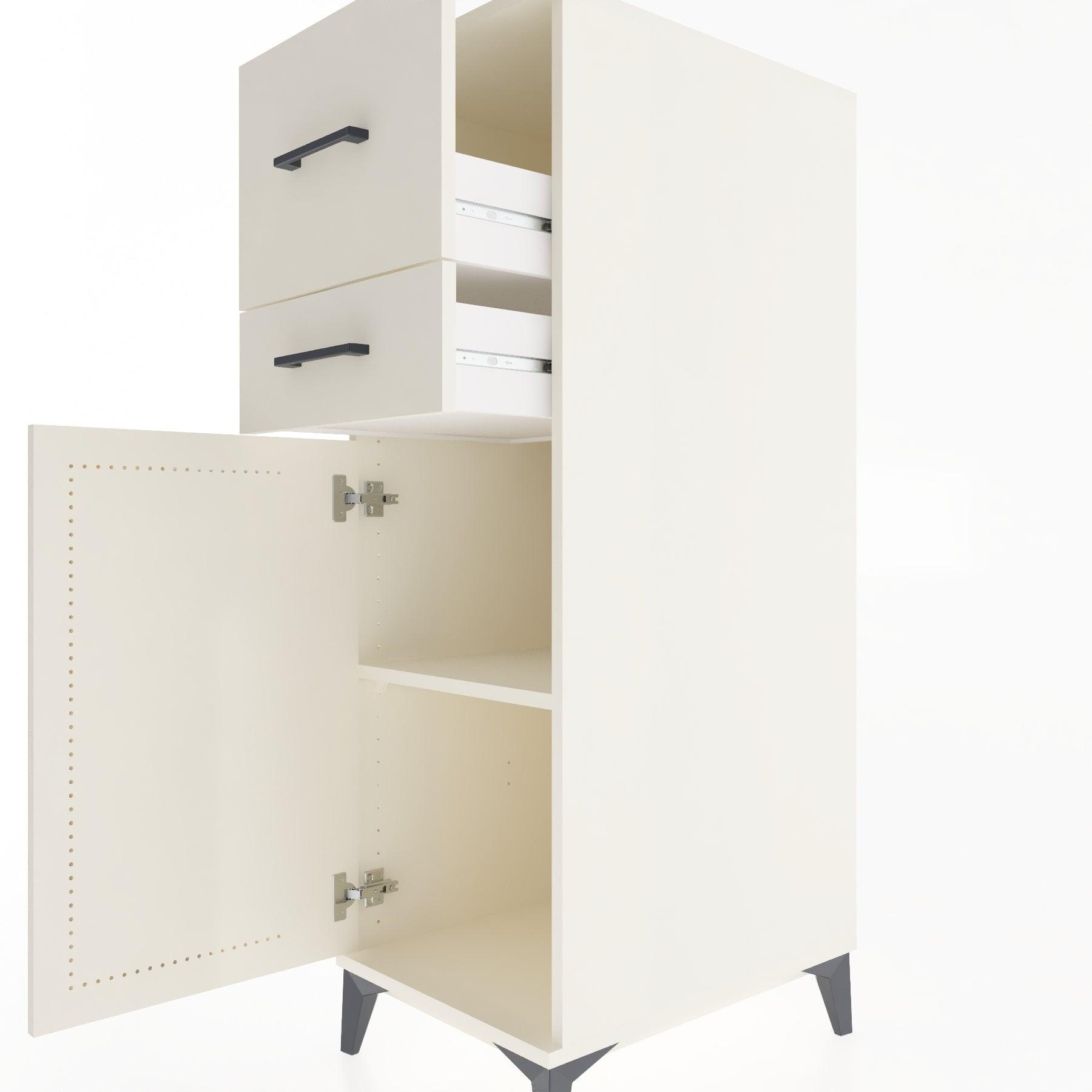 Woodntry Modular Cabinet Moonstone 44x59x122 cm with Doors and Drawers KC123-1