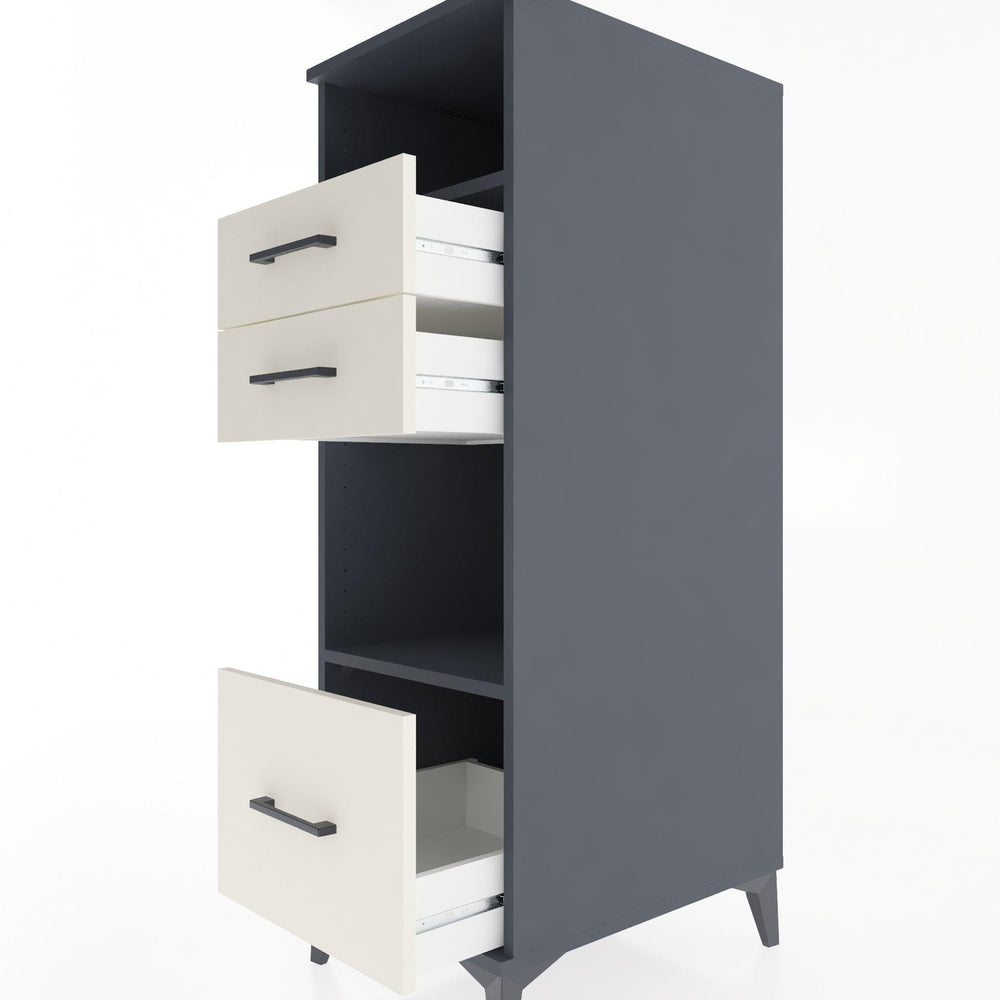 Woodntry Modular Cabinet Anthracite 44x30x122 cm with Drawers and Shelves CR73-2