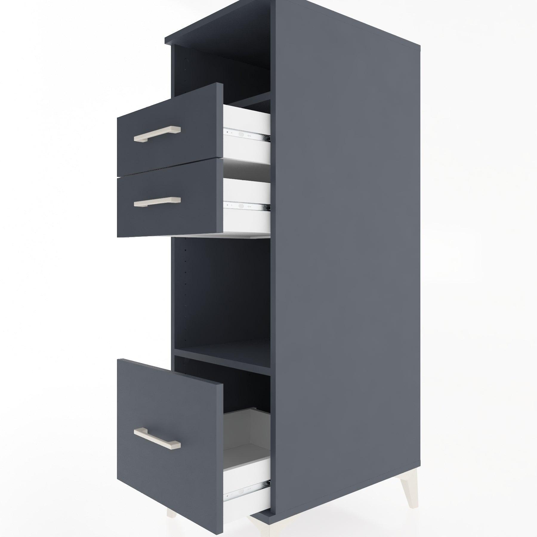 Woodntry Modular Cabinet Anthracite 44x30x122 cm with Drawers and Shelves CR73-2