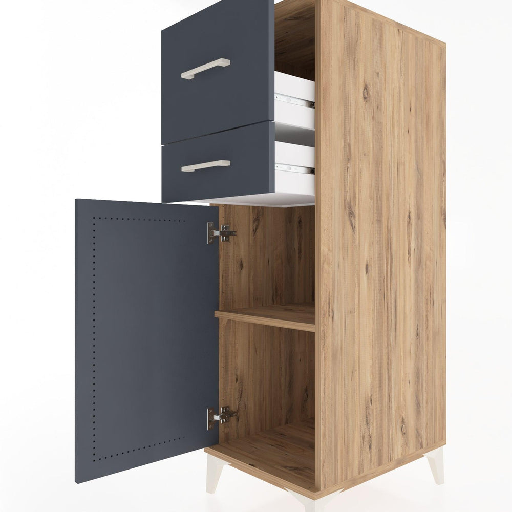 Woodntry Modular Cabinet Pine 44x59x122 cm with Doors and Drawers KC23-3