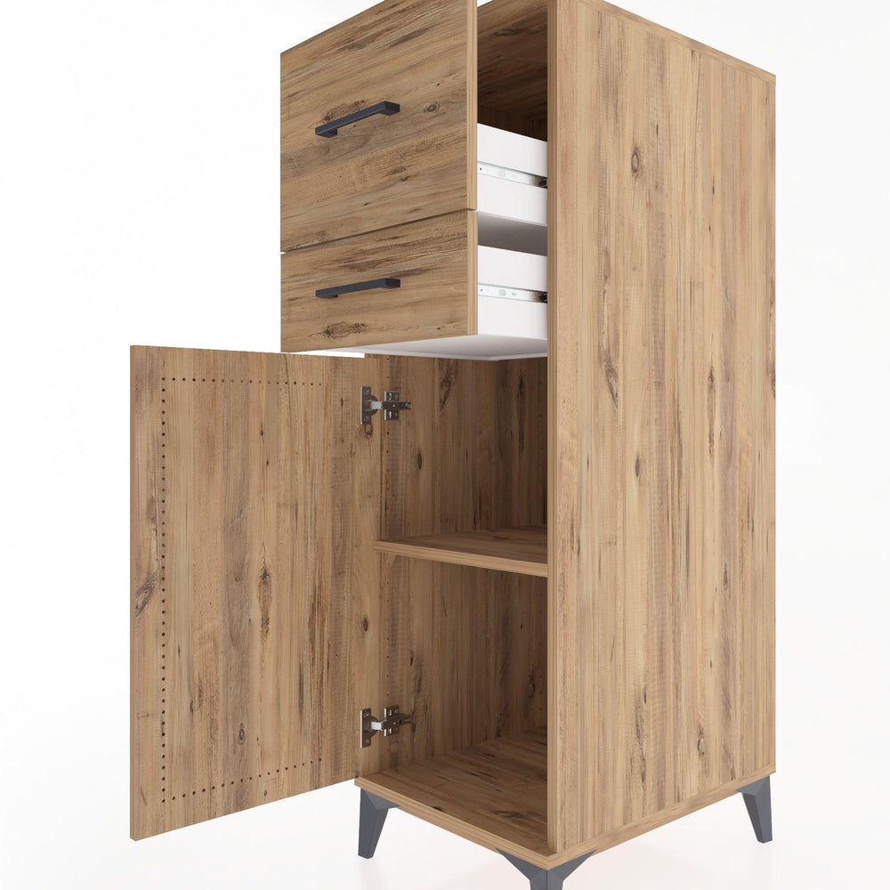 Woodntry Modular Cabinet Pine 44x59x122 cm with Doors and Drawers KC23-3