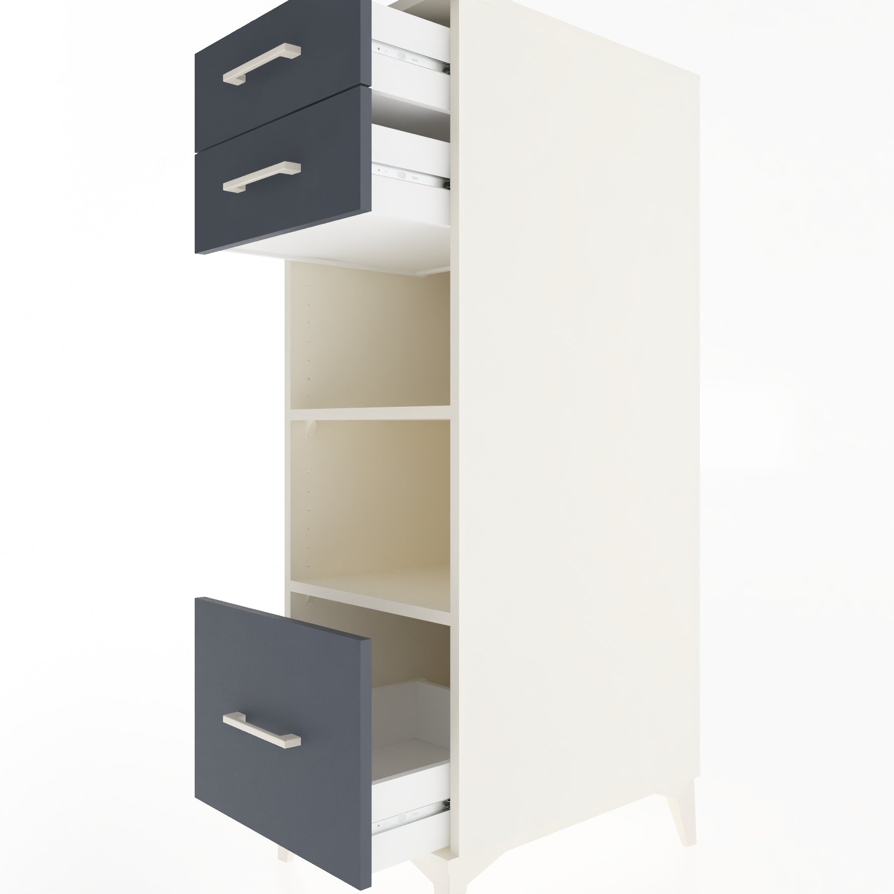 Woodntry Modular Cabinet Moonstone 44x59x122 cm with Drawers and Shelves CR74-1