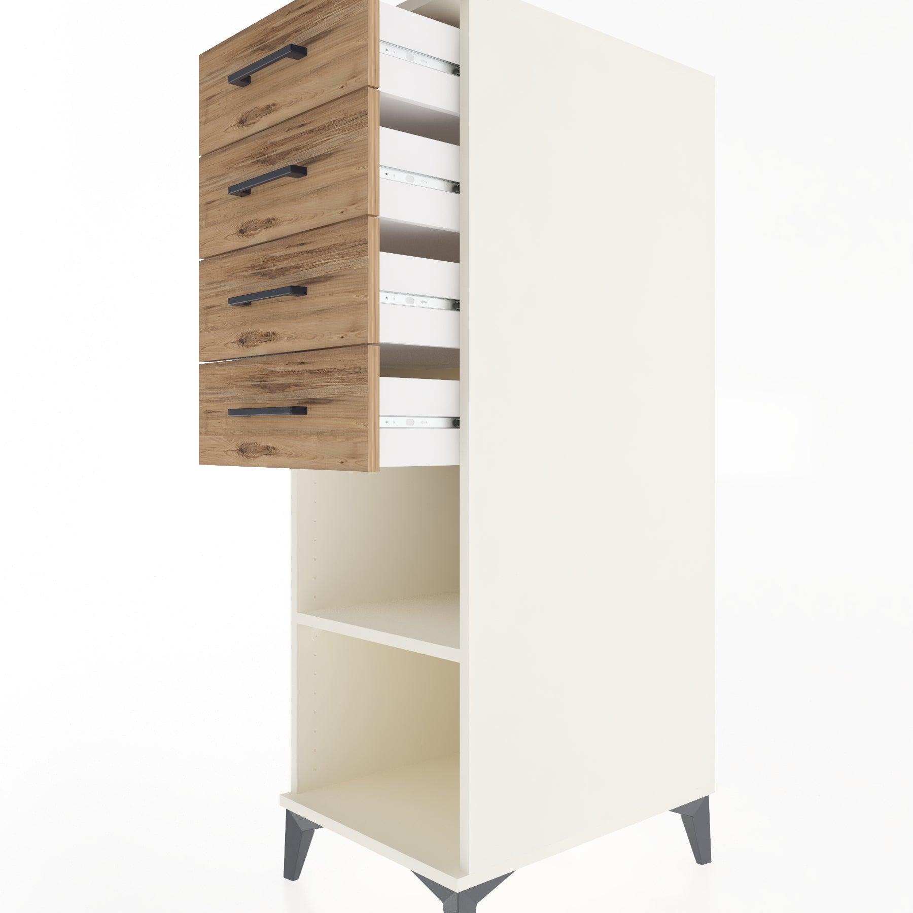 Woodntry Modular Cabinet Moonstone 44x59x122 cm with Drawers and Shelves CR124-1