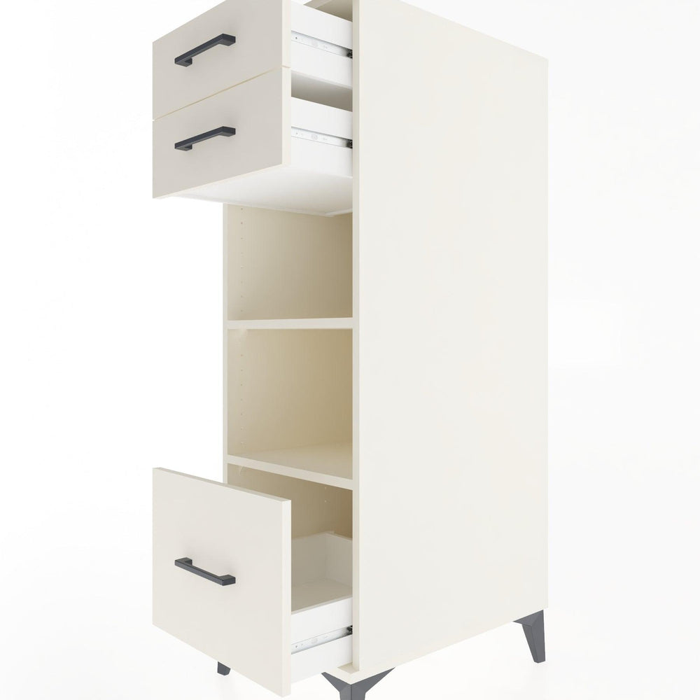 Woodntry Modular Cabinet Moonstone 44x30x122 cm with Drawers and Shelves CR74-1